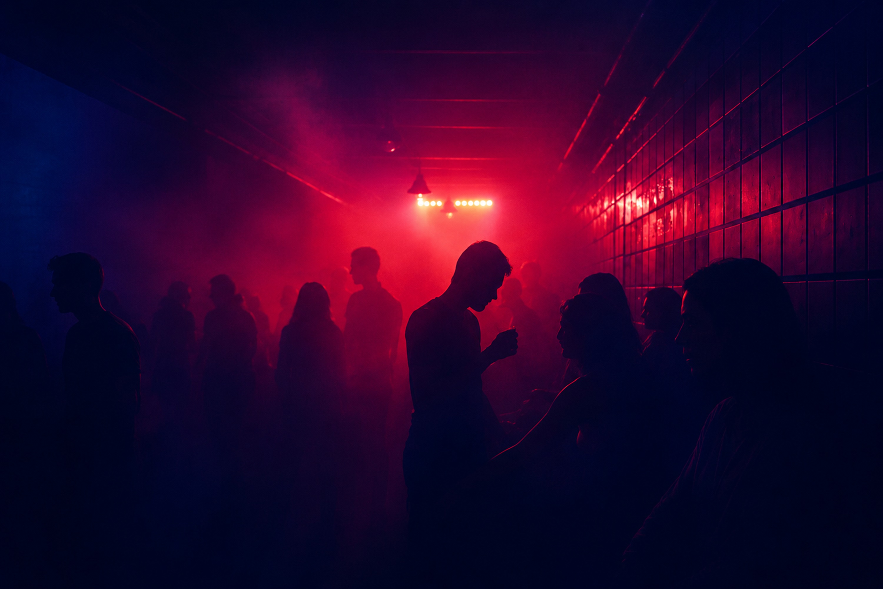 Atmosphärischer Dancefloor in einem Technoclub
