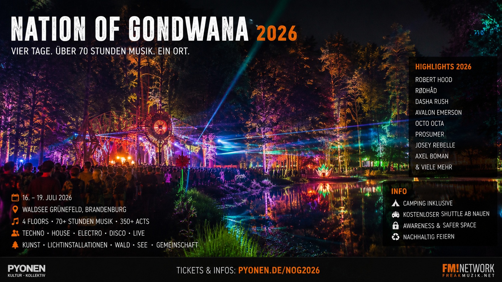 Nation of Gondwana 2026:- Vier Tage Technokultur am Waldsee